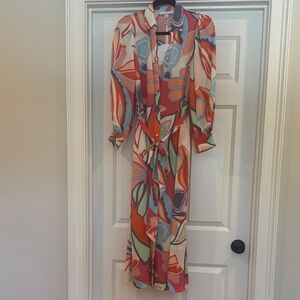 WOMENS size Xxs Vibrant Abstract Long Sleeve Dress